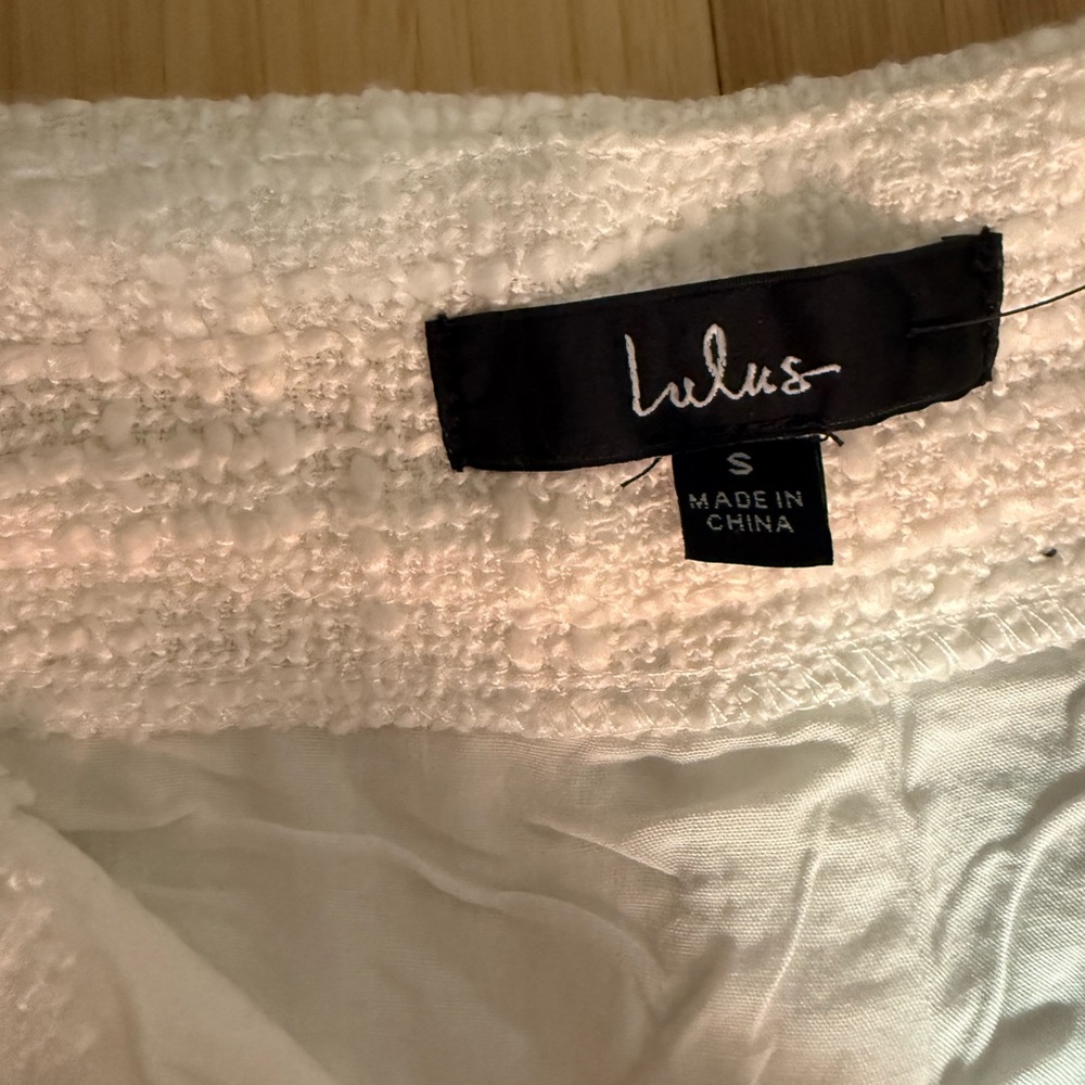 Lulu's Ivory Tweed Wide Leg Pants - Picture 5 of 6